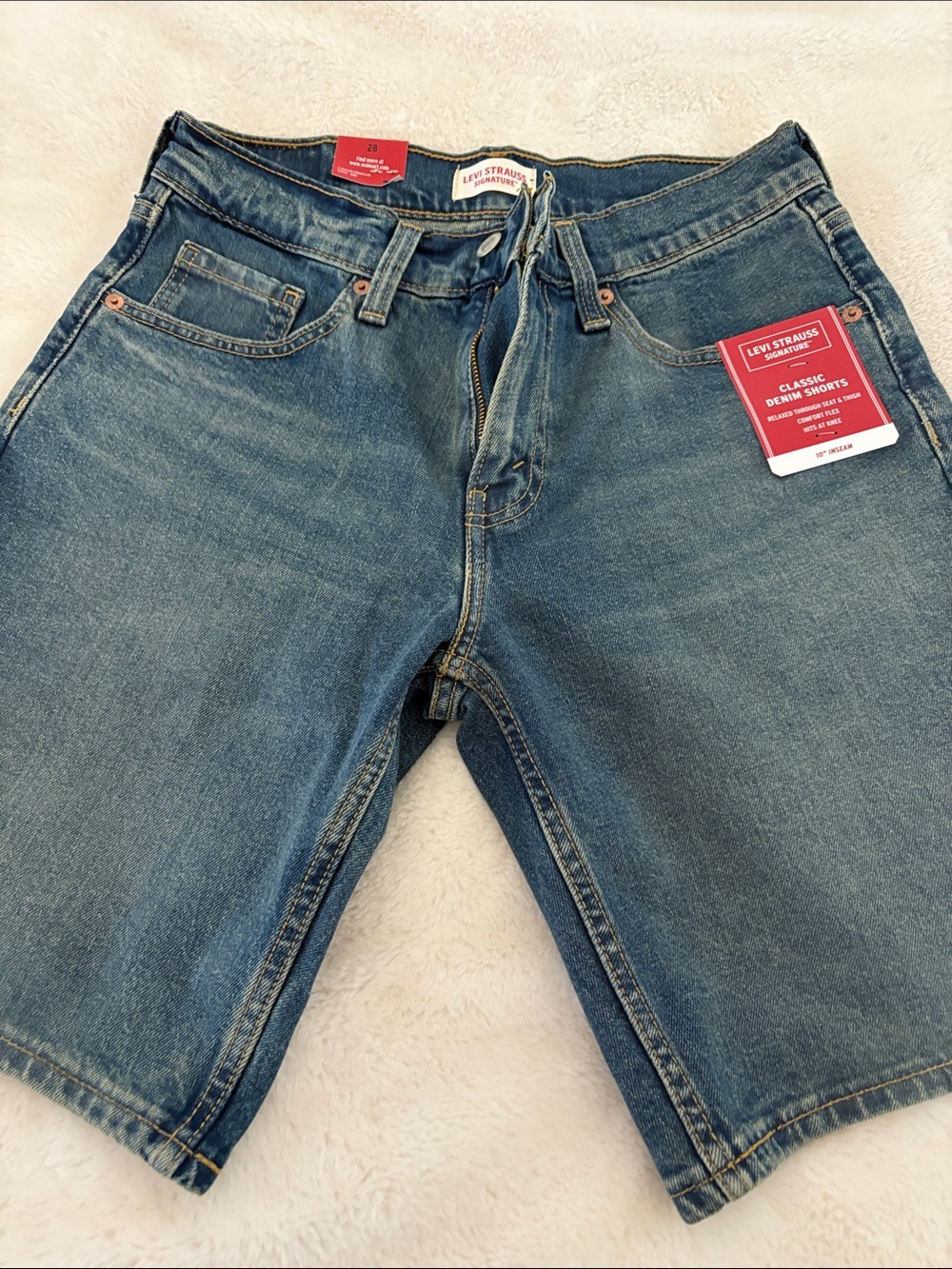 Levi's Blue Denim Jean Shorts with Red Tag